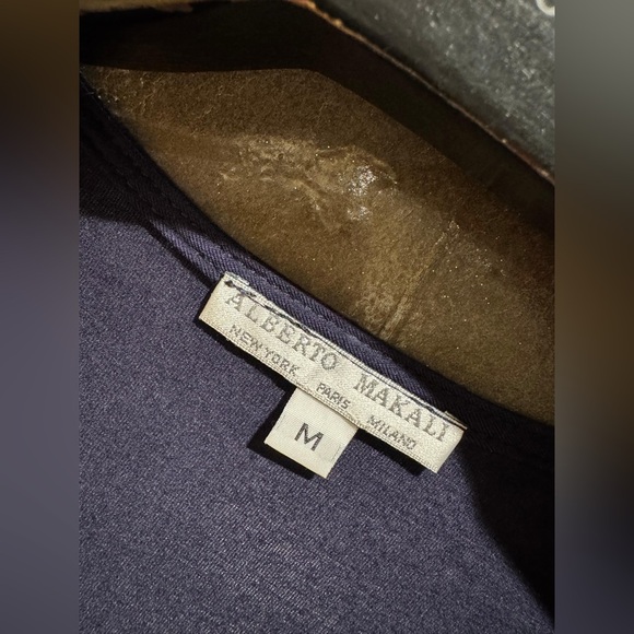 NWT Alberto Malaki Navy Blue office set blouse size M skirt size 4 - Picture 3 of 11